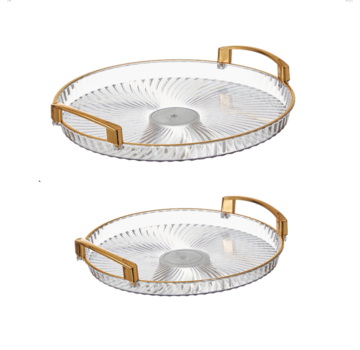 PLASTİK TEPSİ SETİ / ALTIN 2'Lİ