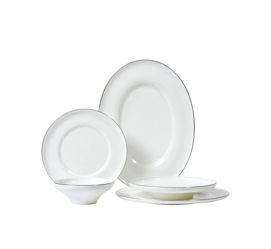 SERVICE À DÎNER BRICARD MÂCON 25 PIÈCES | 6 PERSONNES BLANC-ARGENT