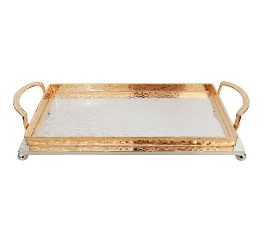 TABLETT 30X14 CM GOLD-SILBER