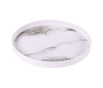 BRICARD MELAMIN TABLETT / WEIß-MARMOR Ø32 CM