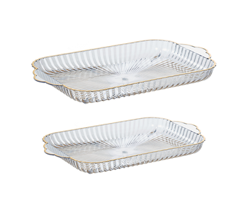 PLASTIC TRAYS SET / GOLD 2-PIECE