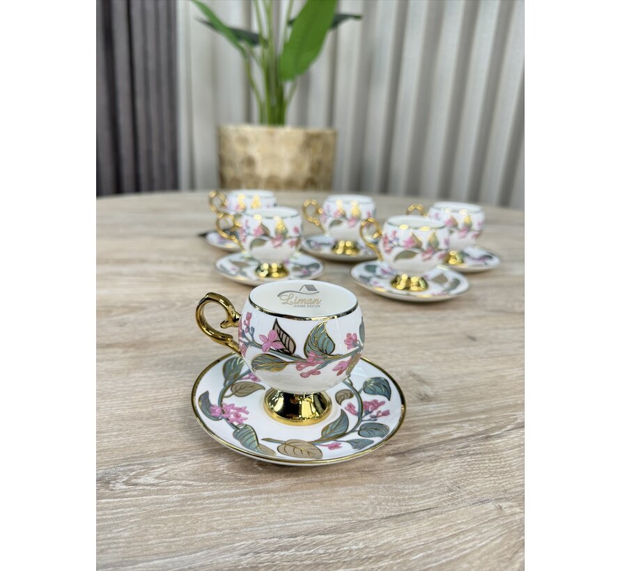 ACR Olivette Coffee Cup Set for 6 Person Pink