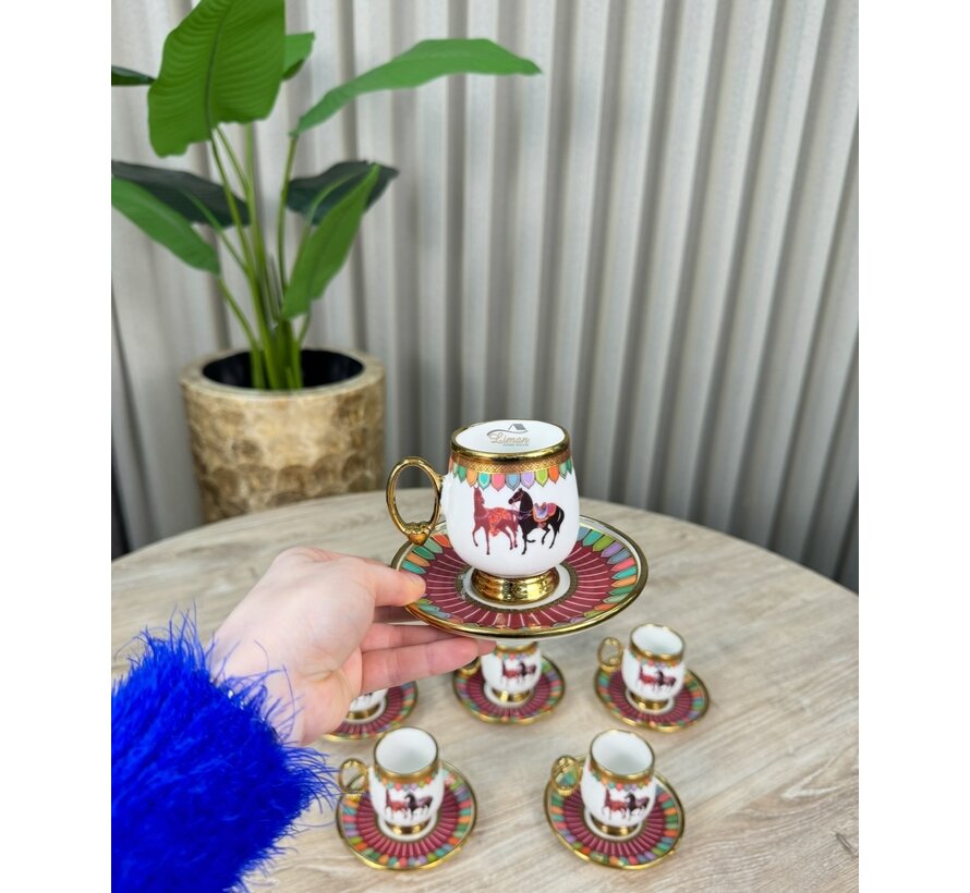 ACR Wilshire Kaffeetasse Set für 6 Personen  rot