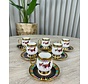 ACR Wilshire Coffee Cup Set for 6 Person Black