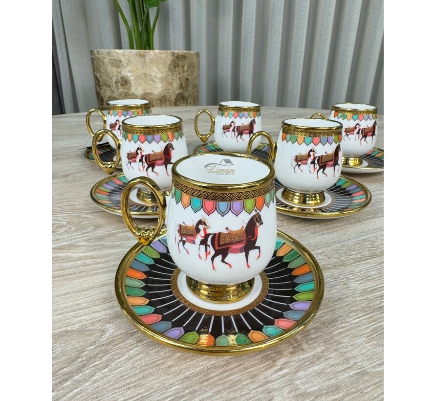 ACR Wilshire Coffee Cup Set for 6 Person Black