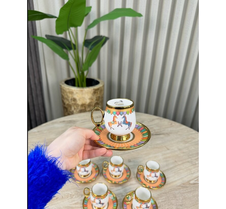 ACR Wilshire Coffee Cup Set for 6 Person Yellow