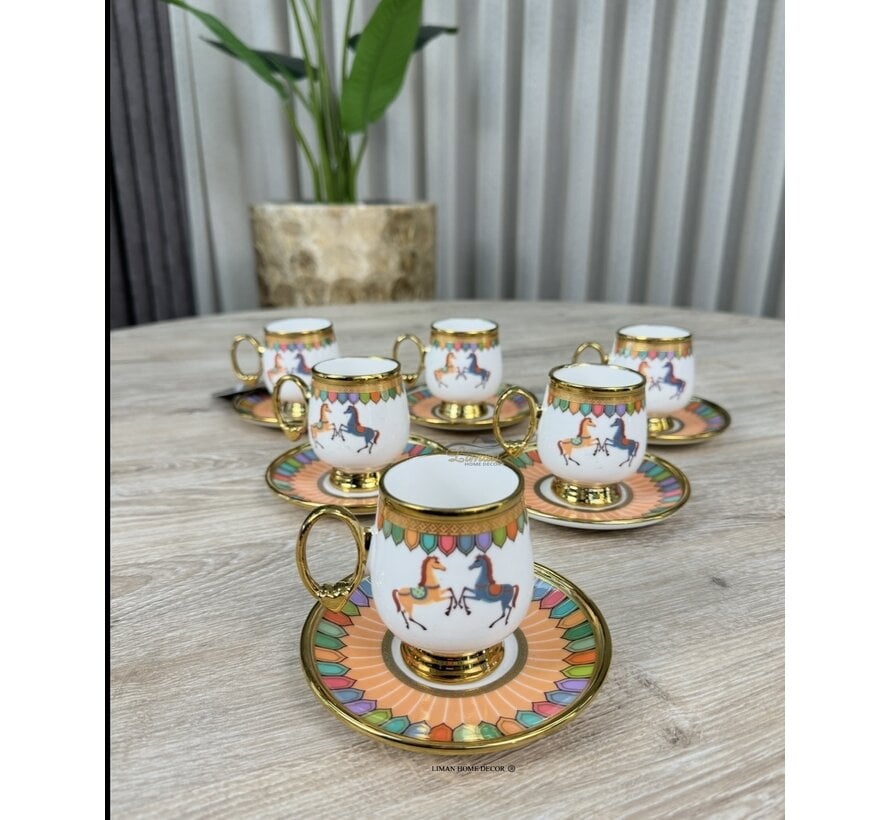 ACR Wilshire Coffee Cup Set for 6 Person Yellow