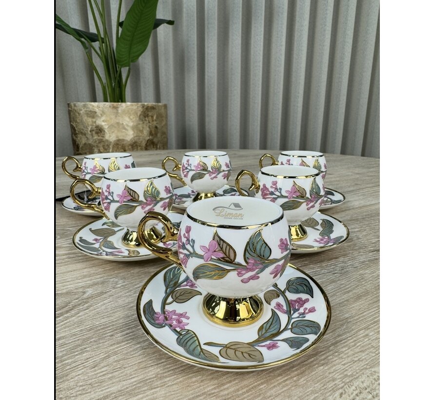 ACR Olivette Coffee Cup Set for 6 Person Pink