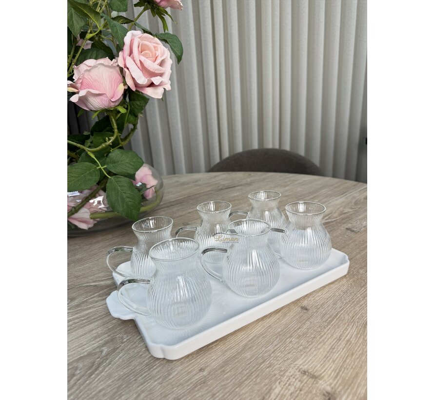 Verres à thé Riddled Tombik borosilicate 6 pièces 200 ml