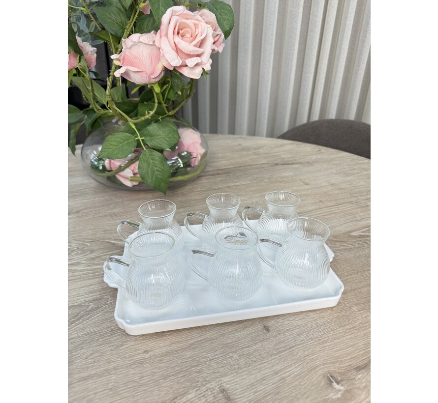 Verres à thé Riddled Tombik borosilicate 6 pièces 200 ml