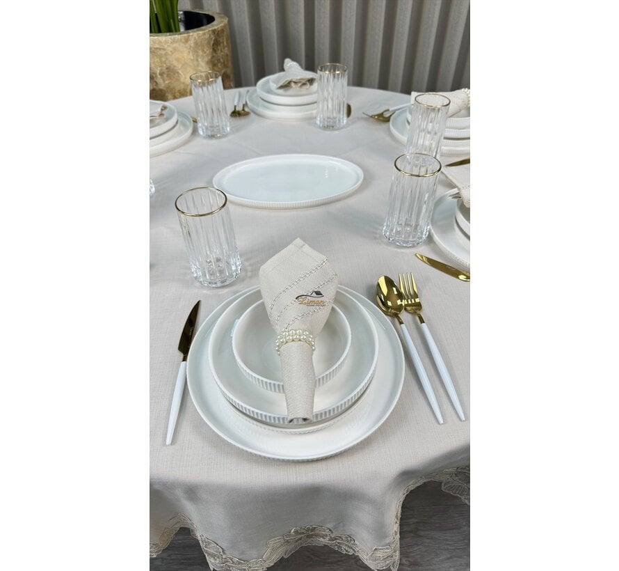 DION PORCELAIN DINNER SET WHITE 25-PIECES | 6 PERSONS