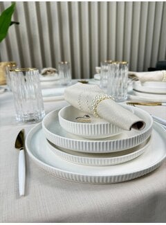 BR DION PORCELAIN DINNER SET WHITE 25-PIECES | 6 PERSONS