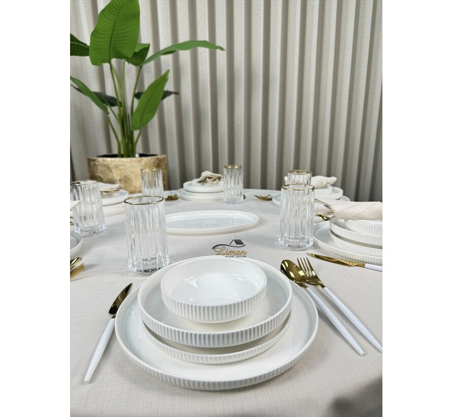 DION PORCELAIN DINNER SET WHITE 25-PIECES | 6 PERSONS