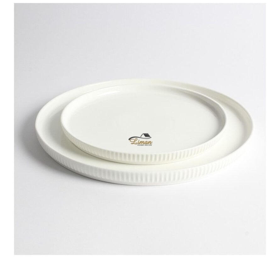 DION PORCELAIN DINNER SET WHITE 25-PIECES | 6 PERSONS