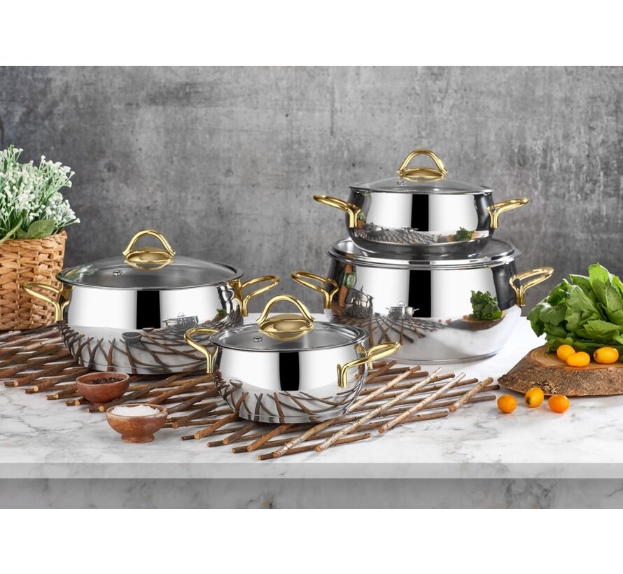 Polochef Proline Pfannenset 8-teilig Gold