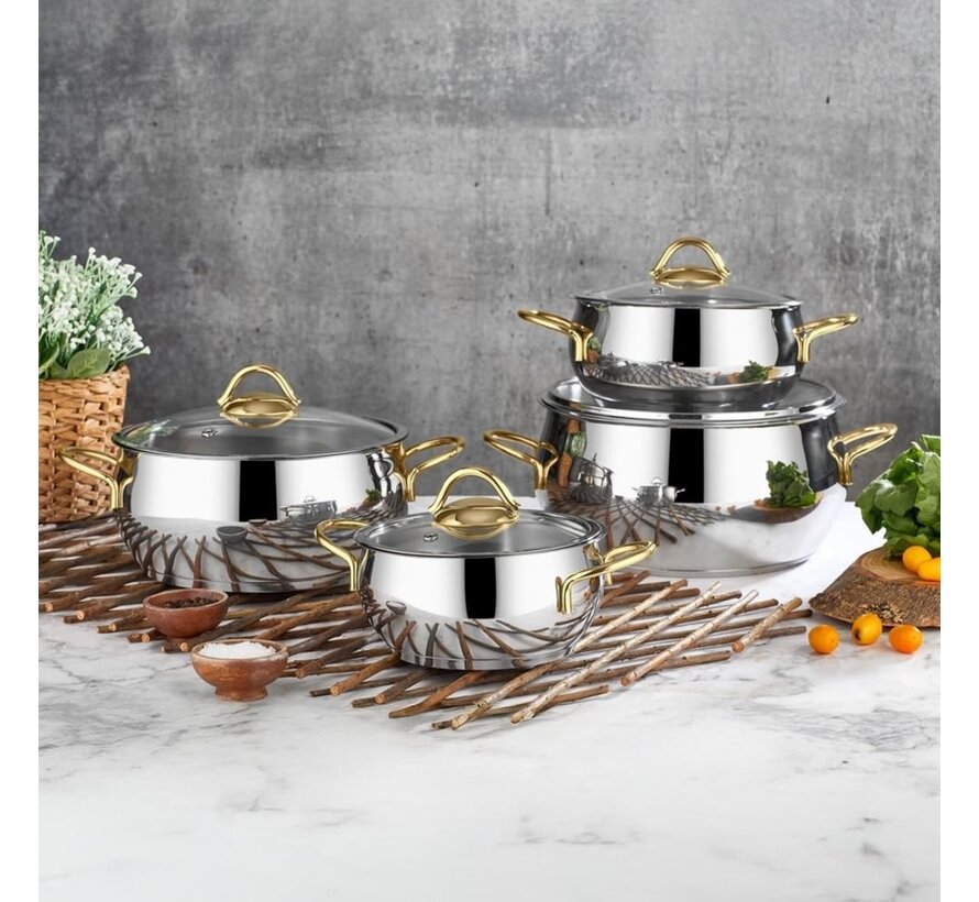 Polochef Proline Pfannenset 8-teilig Gold