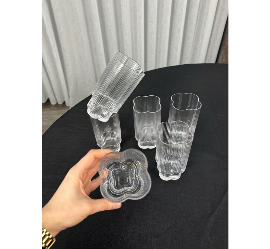 Flower Longdrinkgläser 6 Stück 350 ml