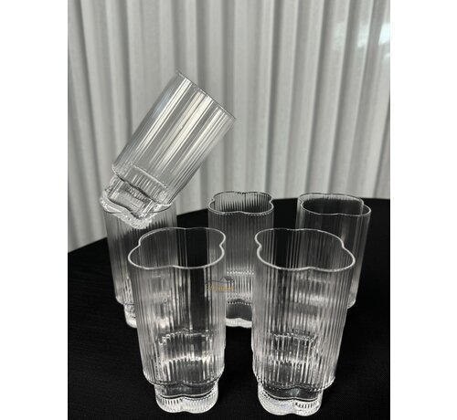 Verres à long drink Flower 6 pièces 350 ml