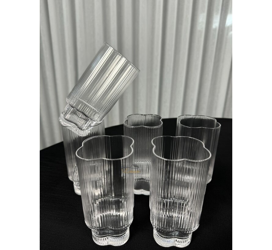 Flower Longdrinkgläser 6 Stück 350 ml