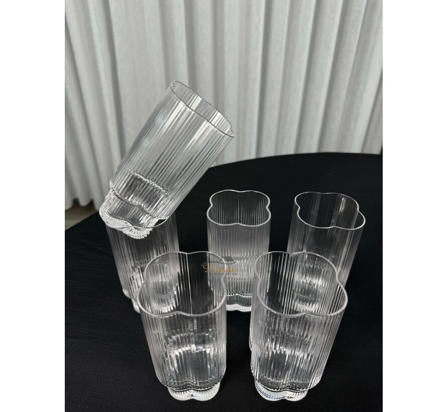 Flower uzun içecek bardagi 6 adet 350 ml