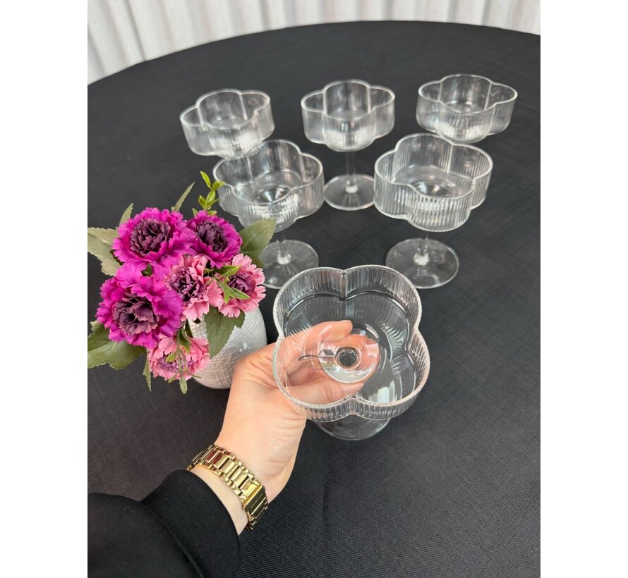 Flower Cocktail / champagne glass 6 pieces - 160 ml