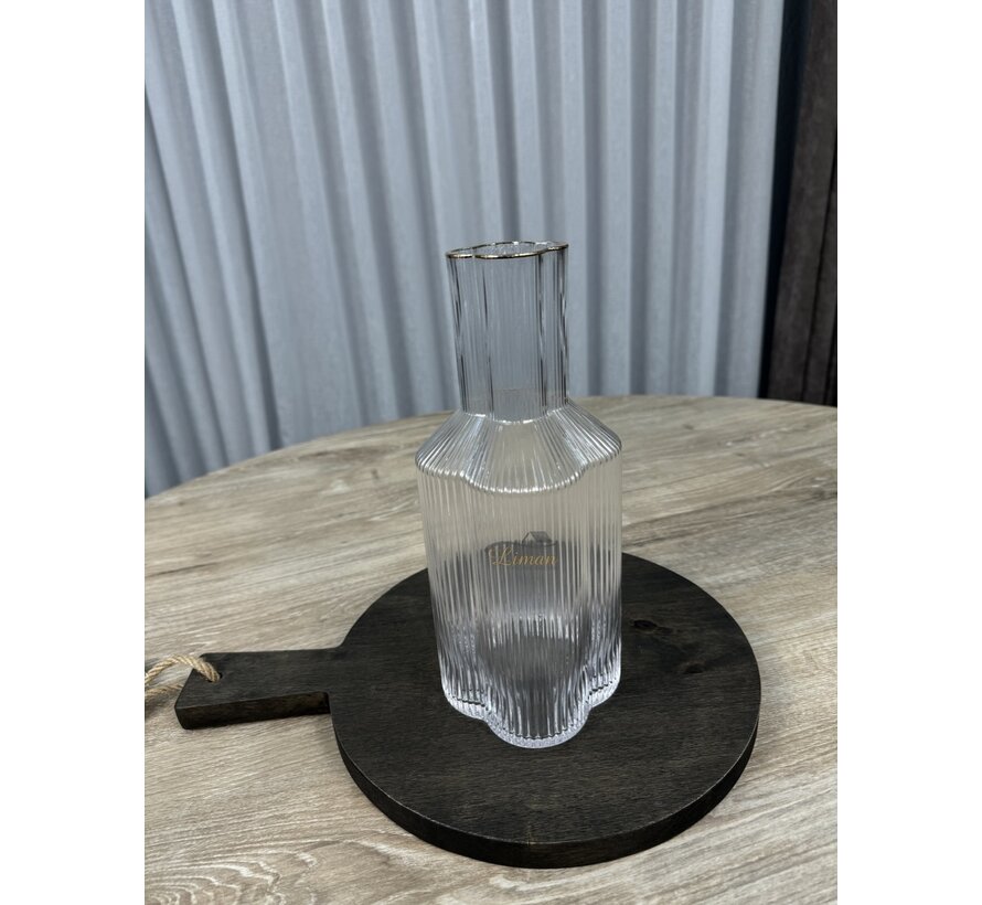 Flower Karaaf Transparent - Gold 1.5 Liter