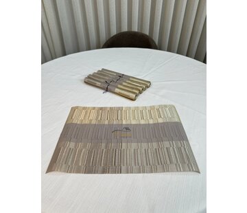 PLACEMATSET 6 PIECE BROWN TAUPE