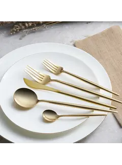 karaca Karaca Jupiter Shiny Gold 60 Piece 12 Person Boxed Cutlery Set