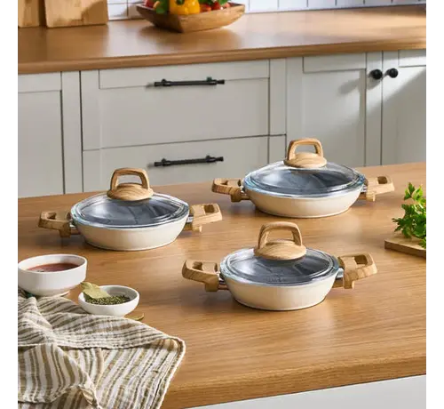 KARACA Karaca Swiss Crystal Induction 6 Pièces Batterie de Cuisine - Crème