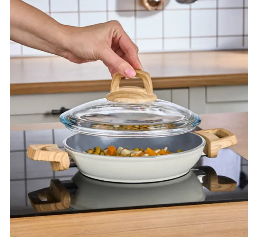 Karaca Swiss Crystal Induction 6 Pièces Batterie de Cuisine - Crème