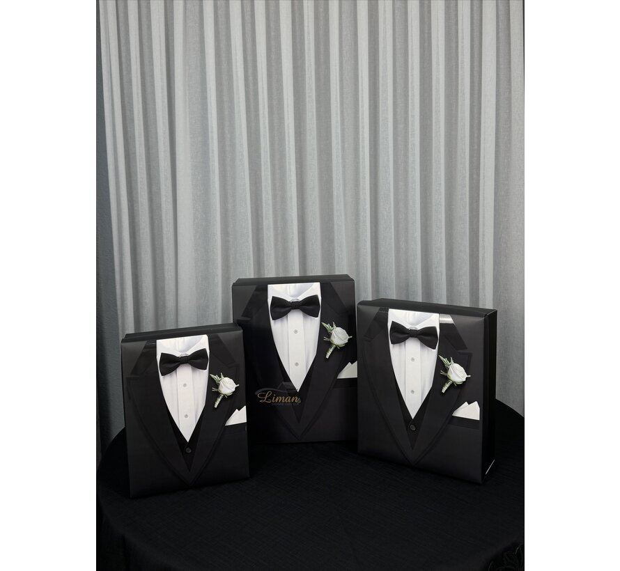 Bruidegom Doos Zwart 3 delige set
