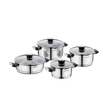 KORKMAZ Ensemble de casseroles Korkmaz Pera 8 pièces Noir
