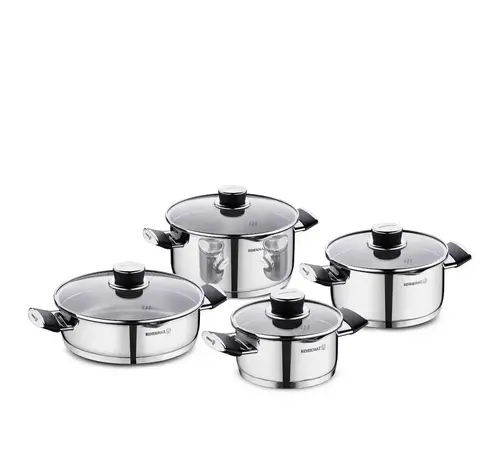 KORKMAZ Ensemble de casseroles Korkmaz Pera 8 pièces Noir