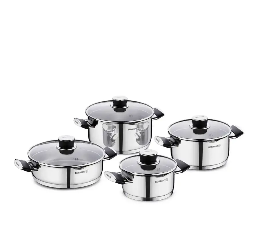 Ensemble de casseroles Korkmaz Pera 8 pièces Noir