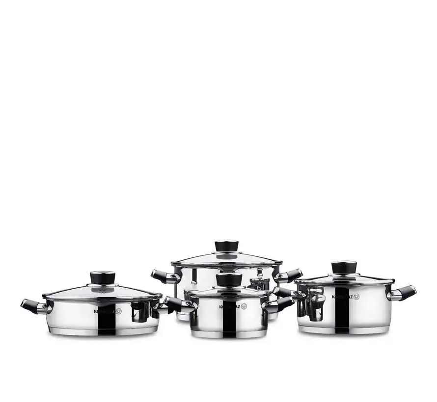 Ensemble de casseroles Korkmaz Pera 8 pièces Noir