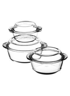 Pasabahce borcam - rundes Pyrex-Kochgeschirr 3er-Set