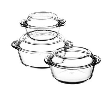 Pasabahce borcam - rundes Pyrex-Kochgeschirr 3er-Set