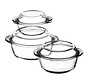 Pasabahce borcam - ronde pyrex kookgerei set van 3