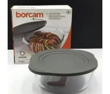Borcam Plat De Cuisson Rond Avec Couvercle