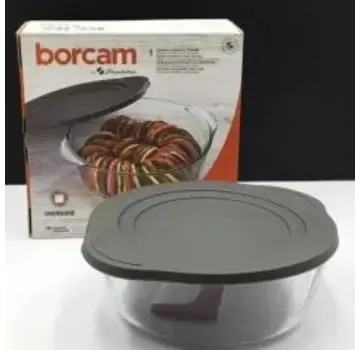 Borcam Runde Auflaufform mit Deckel