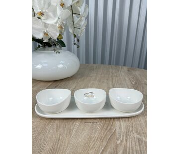 MILA SCHÜSSELN SET / WEIß 4-TEILIG