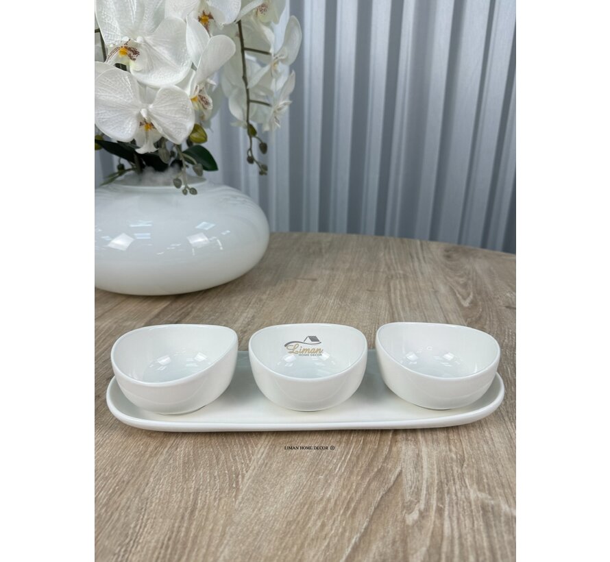 MILA SCHÜSSELN SET / WEIß 4-TEILIG