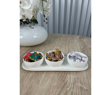 MILAN BOWL SET / WHITE 4-PIECE