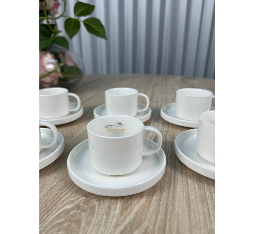 Espressoset 12 Delig | 6 Persoons Wit