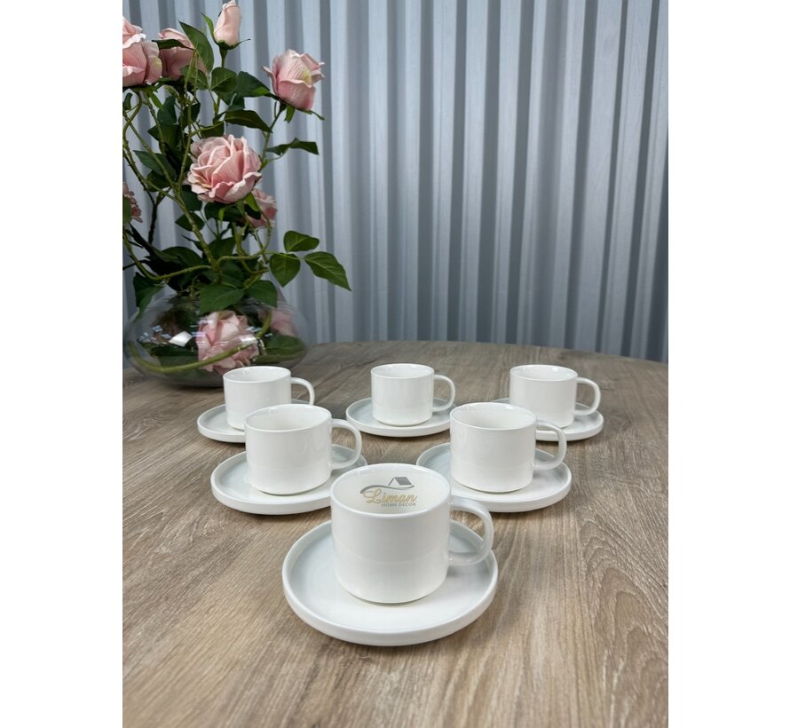 Kaffeeservice 12-teilig / 6 Personen Weiß