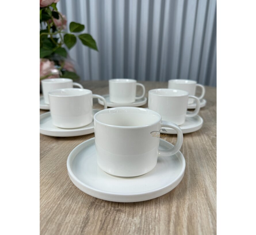 Kaffeeservice 12-teilig / 6 Personen Weiß