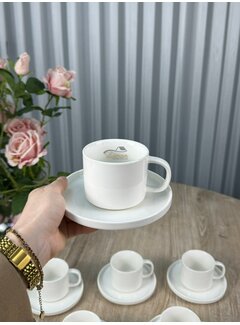 Koffieset 12 Delig | 6 Persoons Wit