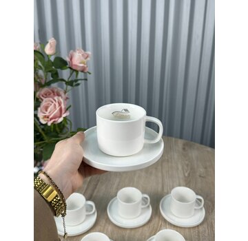 Coffee Set 12 Pieces | 6 Persons White
