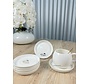 Soucoupe à Thé en Porcelaine 6 Pièces Blanc