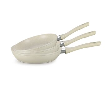 ENSEMBLE POÊLE NOVA BEIGE-BLANC / 3 PIÈCES